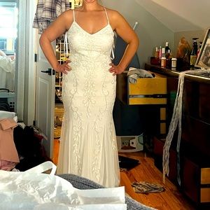 Beautiful mermaid style beaded wedding dress